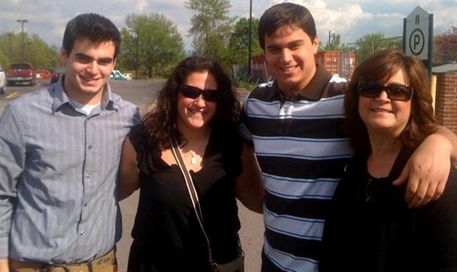 Laurie Weinberg, right, with her daughter, Lindsay, 22, and two sons, Samuel, 18, and Jason, 16.